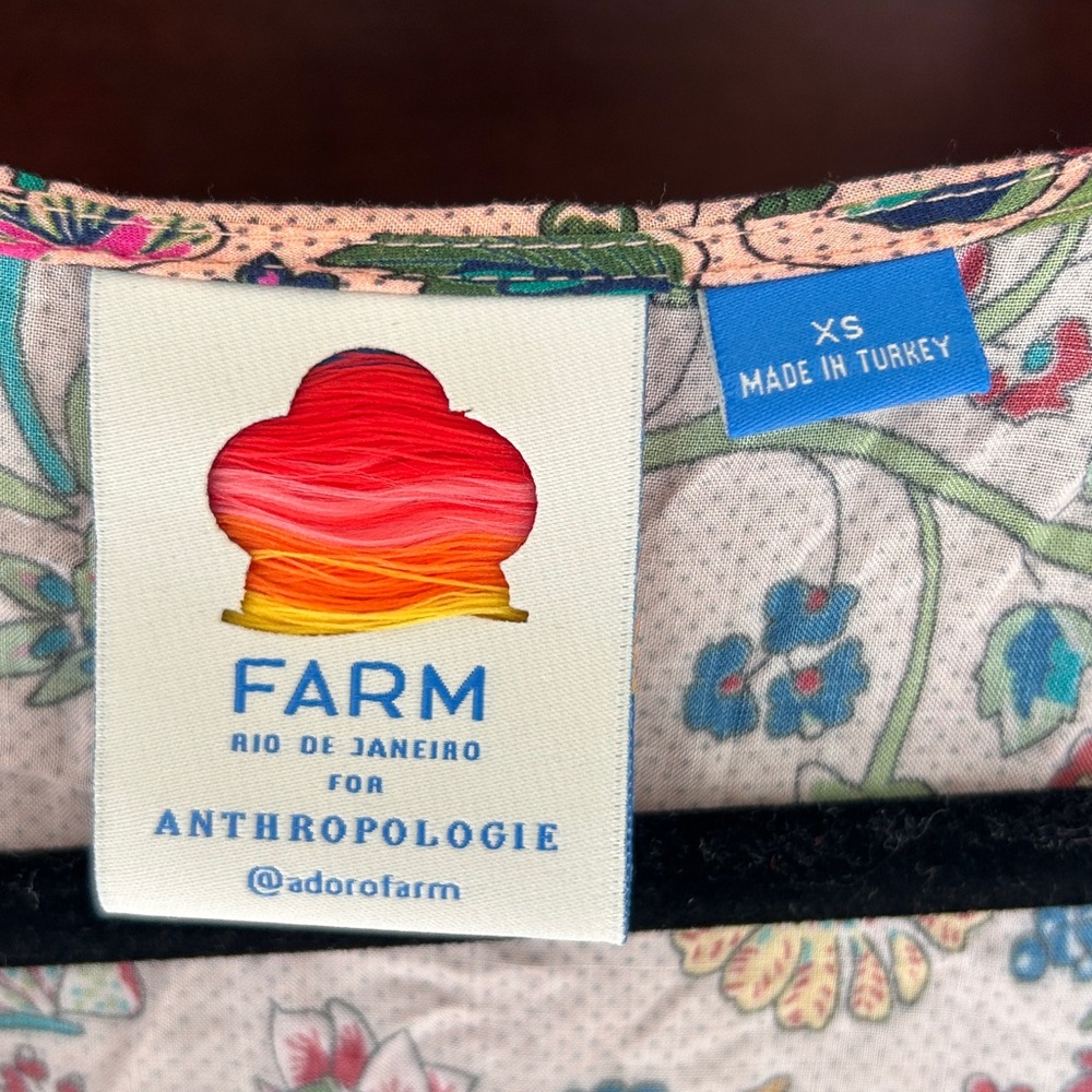 FARM RIO ANTHROPOLOGIE Clara Floral Maxi Wrap Dress Boho Cottage Resort Beach XS - Picture 2 of 15